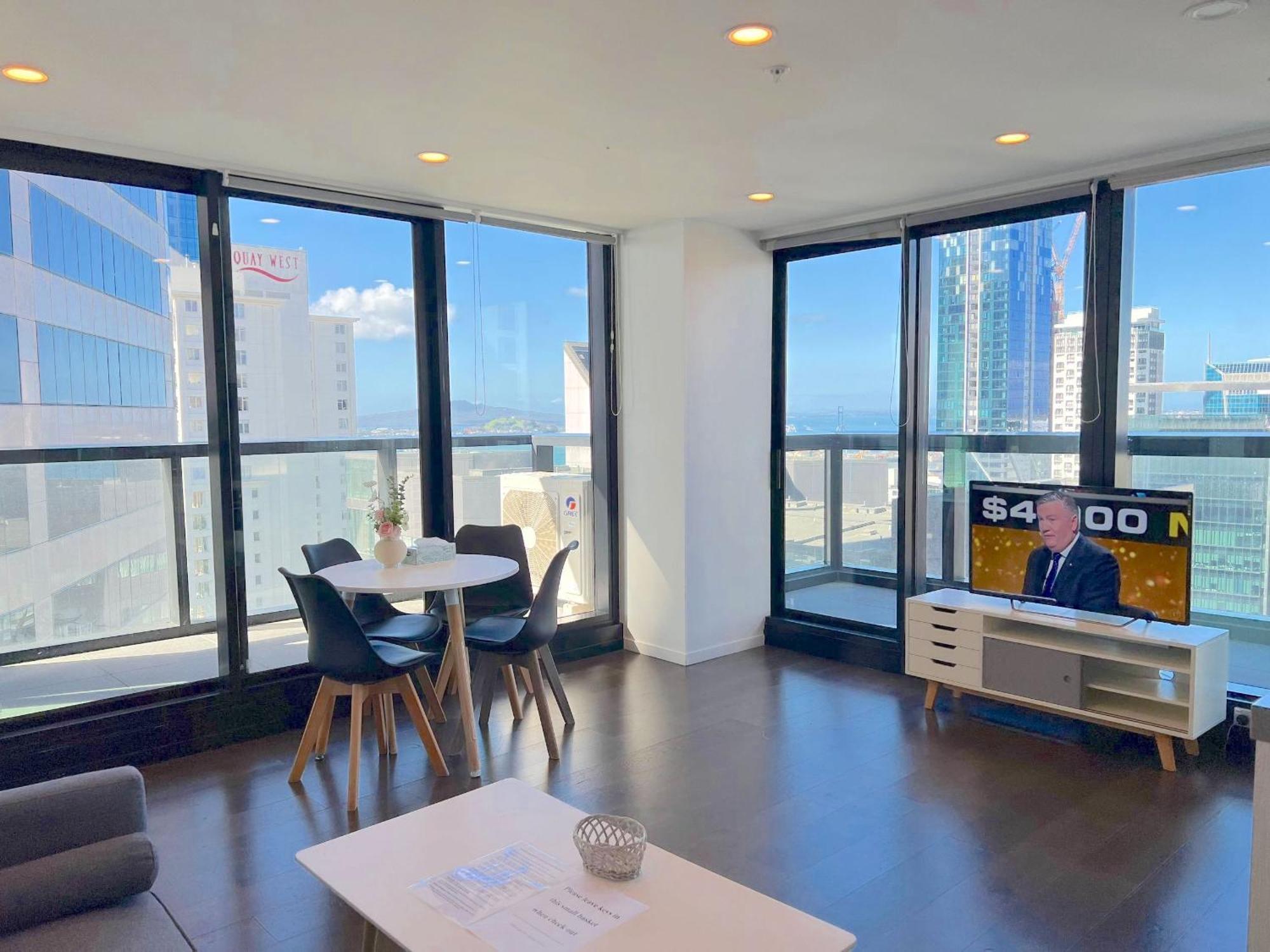 شقة Magnificent Skytower, Sea, Habour View In Cbd أوكلاند المظهر الخارجي الصورة
