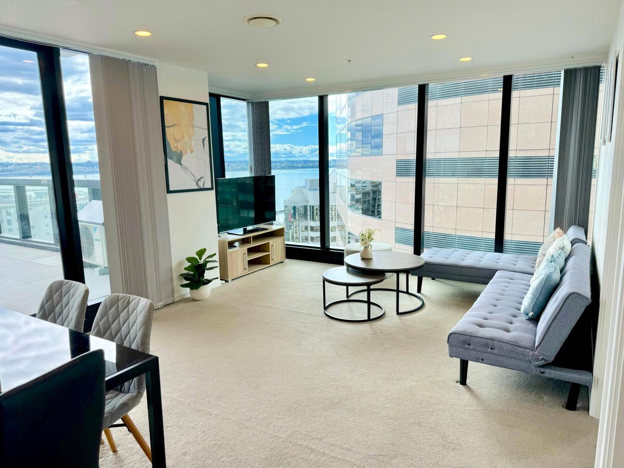 شقة Magnificent Skytower, Sea, Habour View In Cbd أوكلاند المظهر الخارجي الصورة